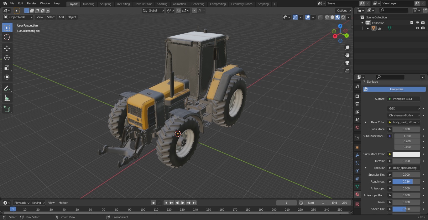 Renault 160-94 Wheel Tractor Dirty 3D model