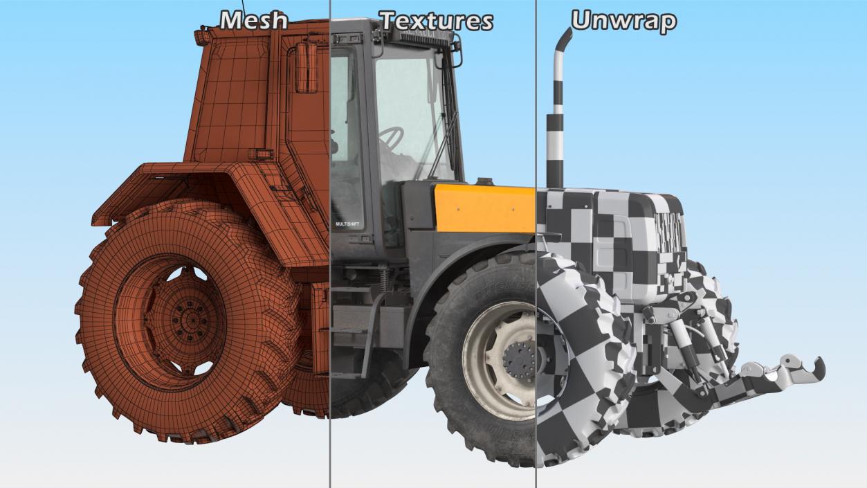 Renault 160-94 Wheel Tractor Dirty 3D model