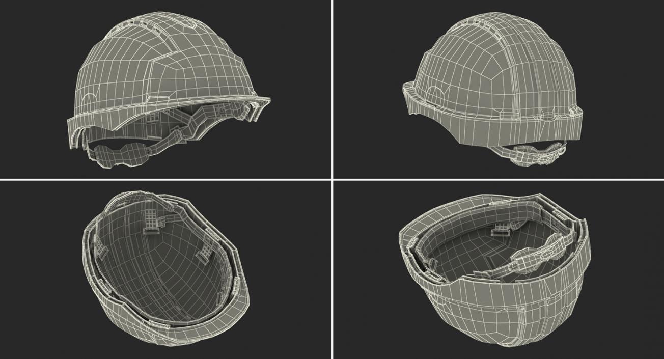 3D Construction Worker with Hardhat Standing Pose