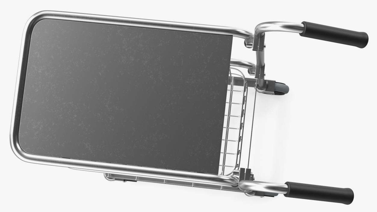 3D Chrome Mini Trolley with Shelf and Basket