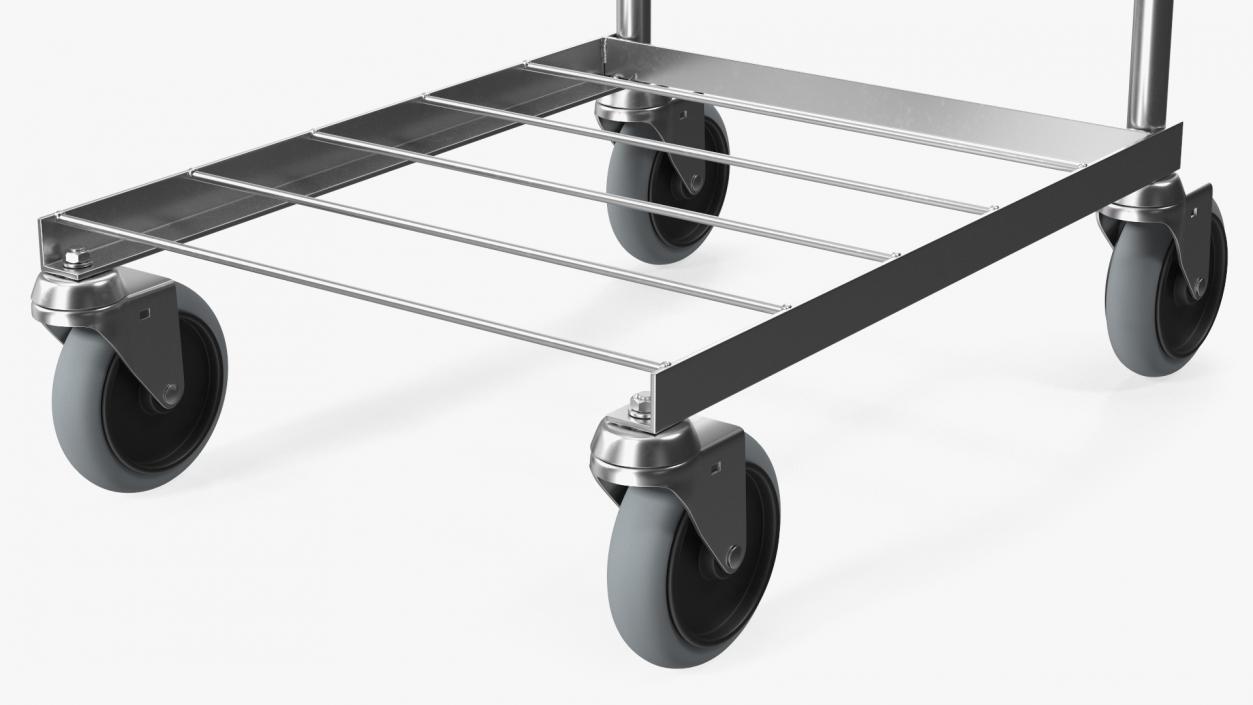 3D Chrome Mini Trolley with Shelf and Basket