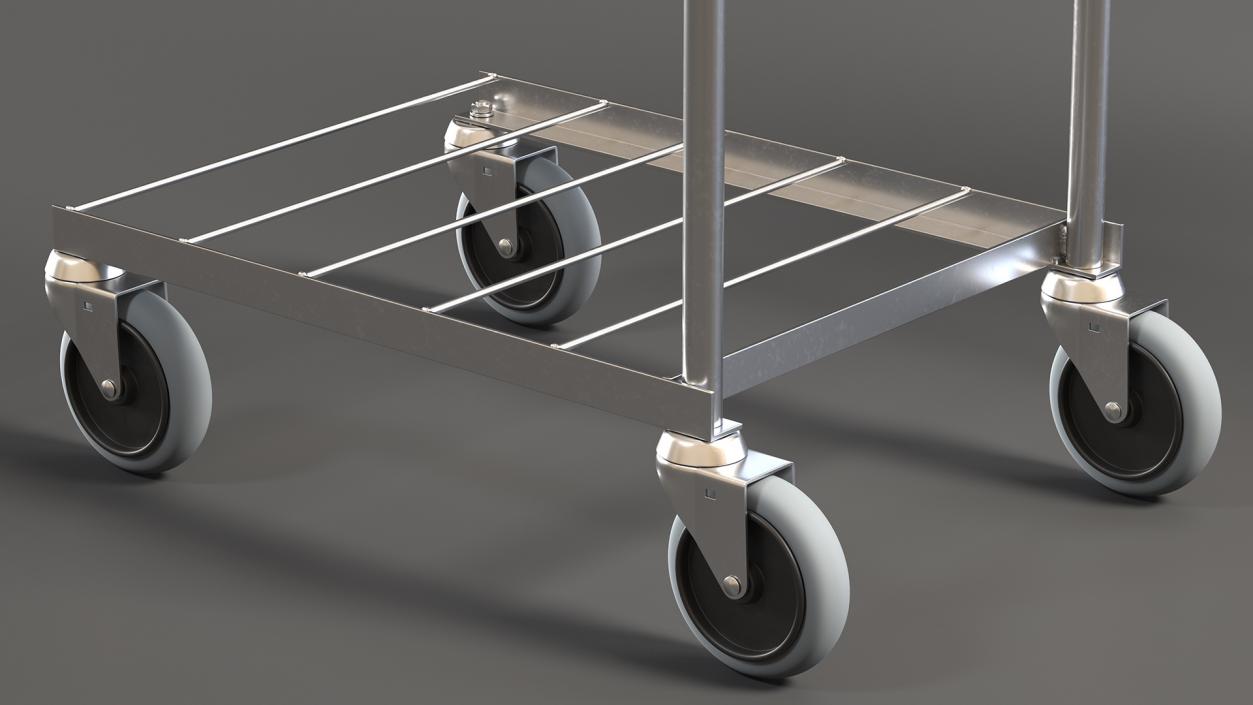 3D Chrome Mini Trolley with Shelf and Basket