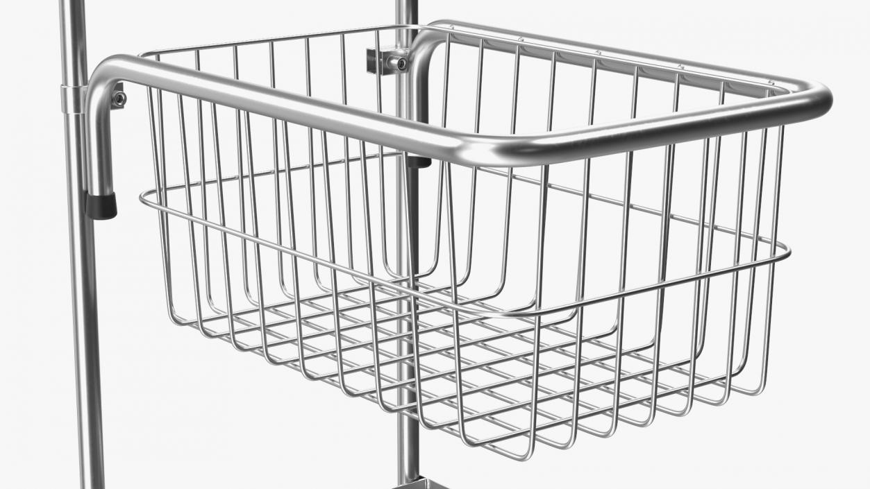 3D Chrome Mini Trolley with Shelf and Basket