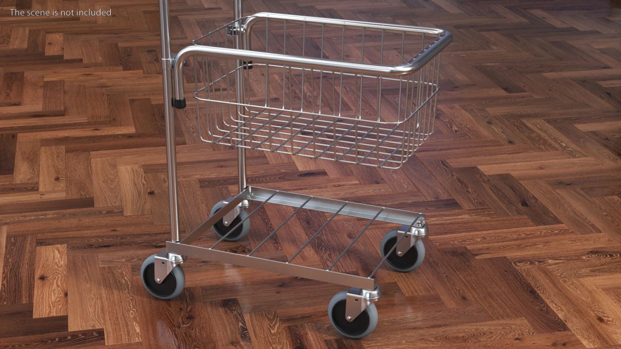 3D Chrome Mini Trolley with Shelf and Basket