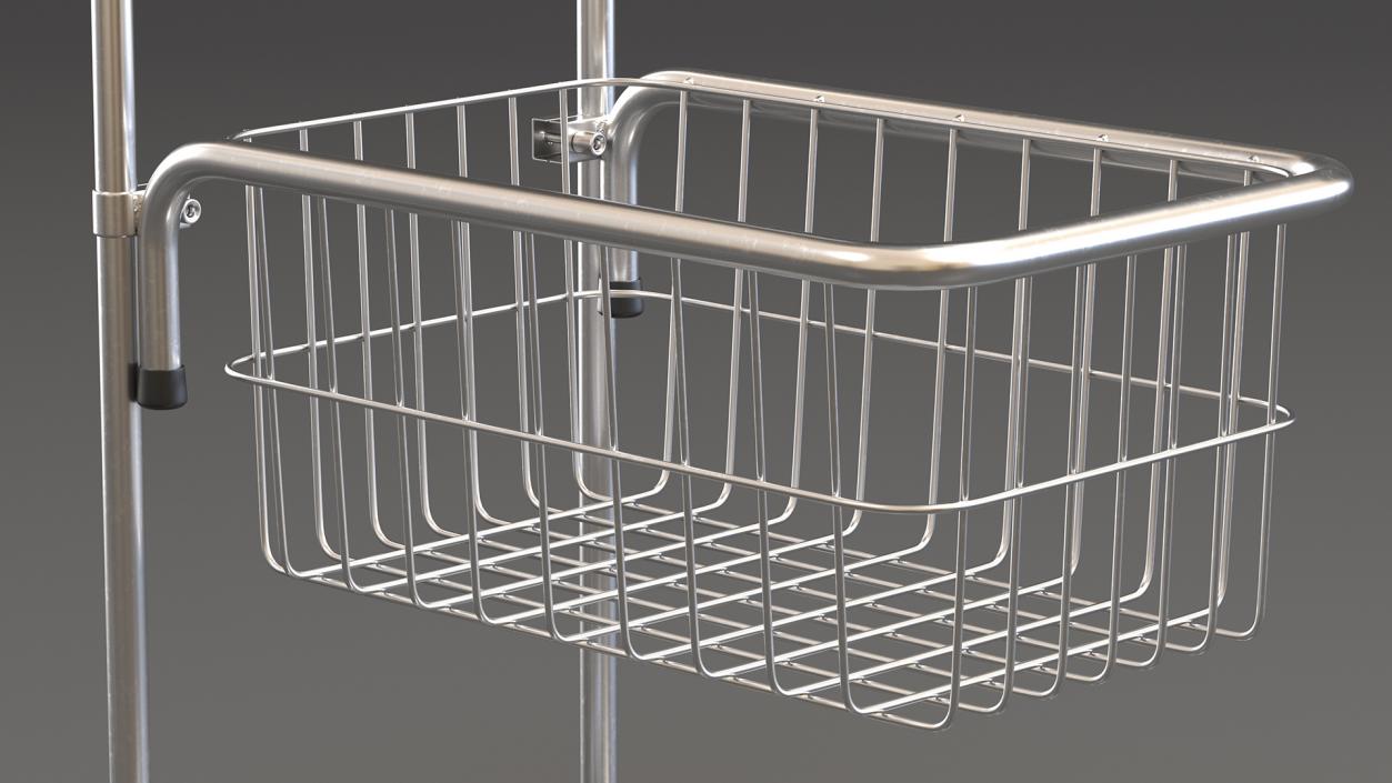 3D Chrome Mini Trolley with Shelf and Basket