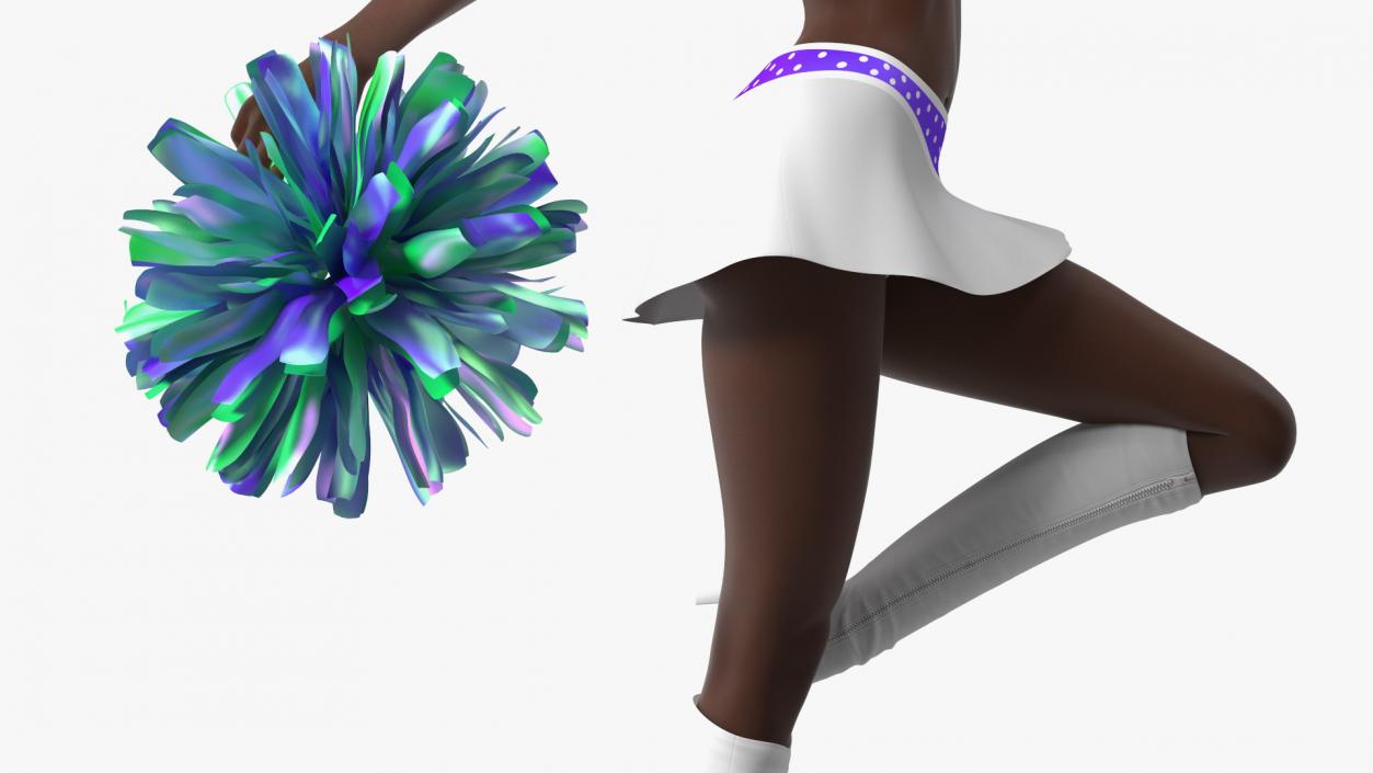 Young Black Woman Cheerleader 3D model