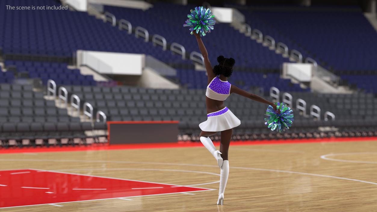 Young Black Woman Cheerleader 3D model