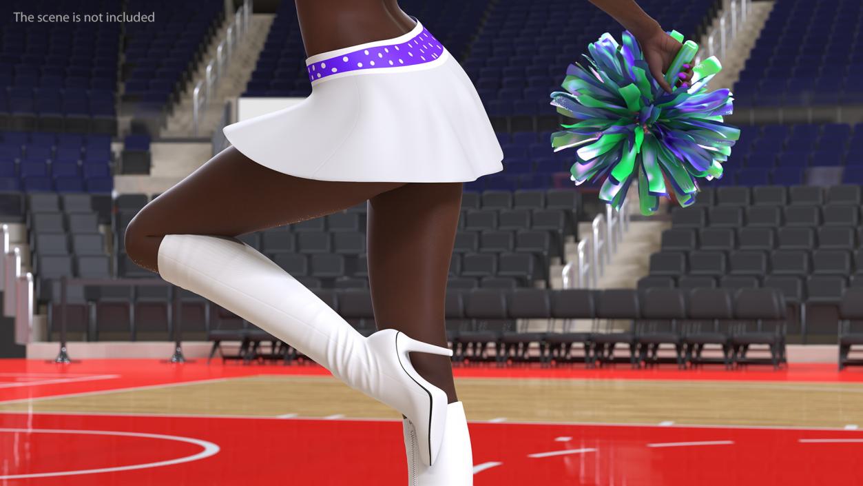 Young Black Woman Cheerleader 3D model