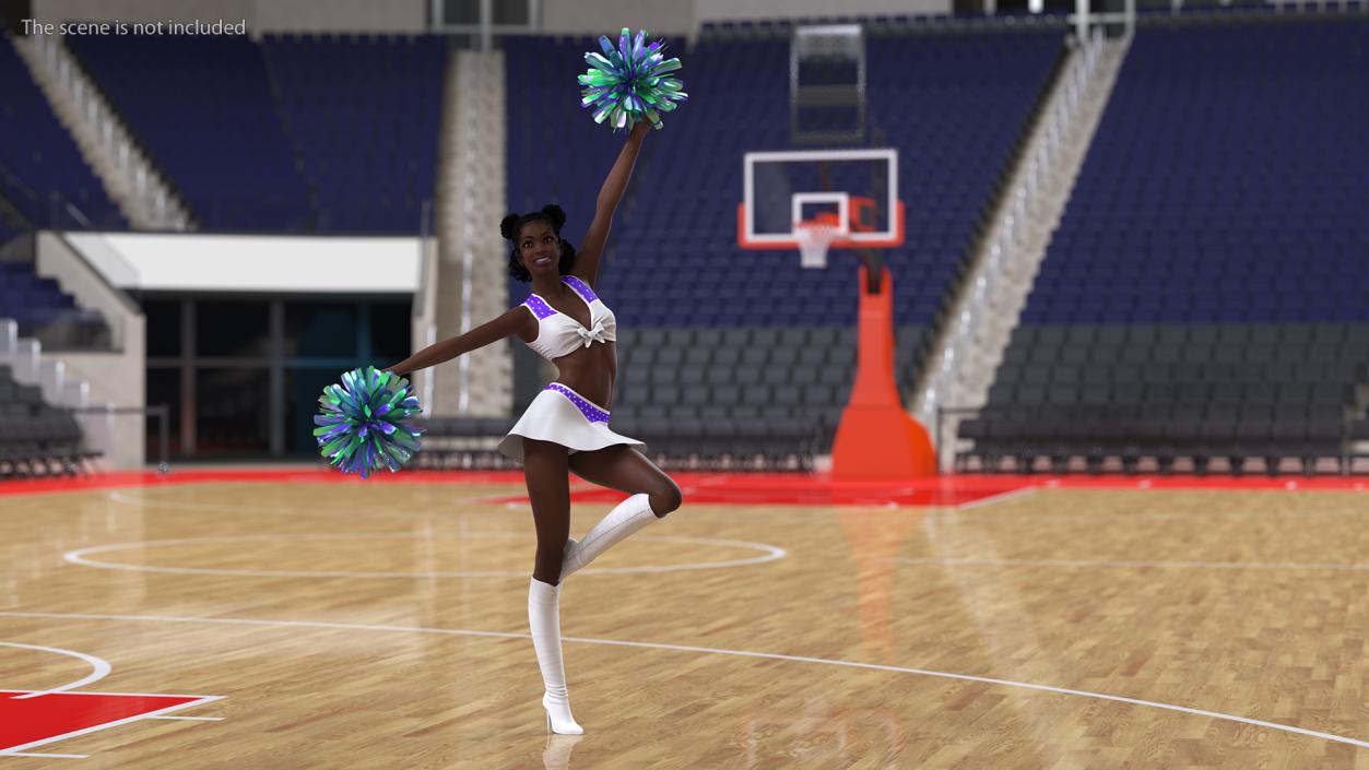 Young Black Woman Cheerleader 3D model