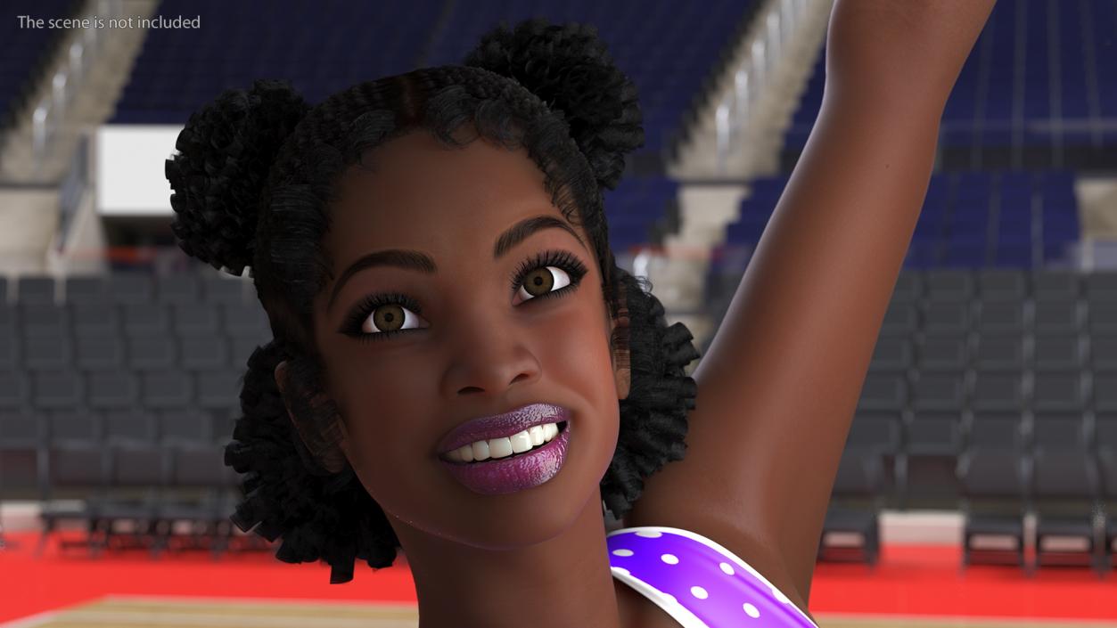 Young Black Woman Cheerleader 3D model