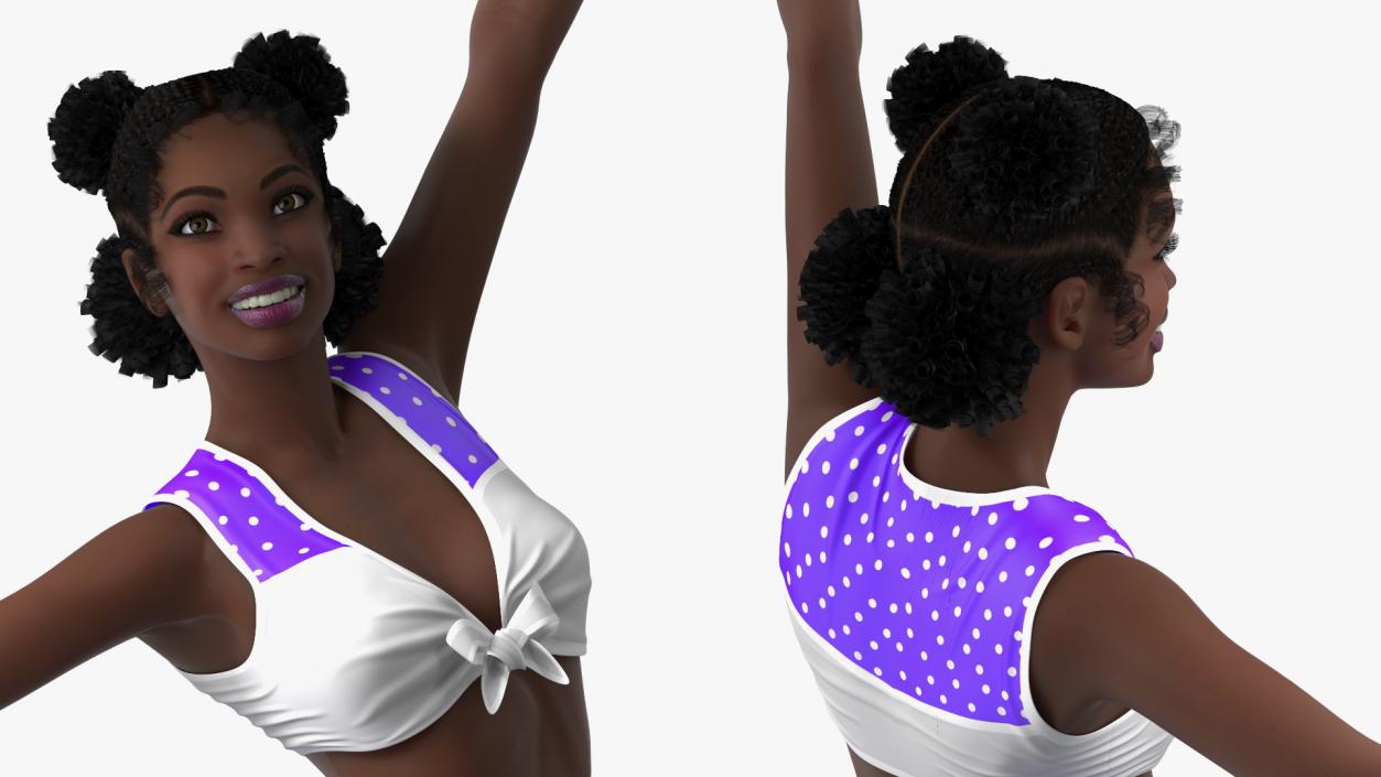 Young Black Woman Cheerleader 3D model