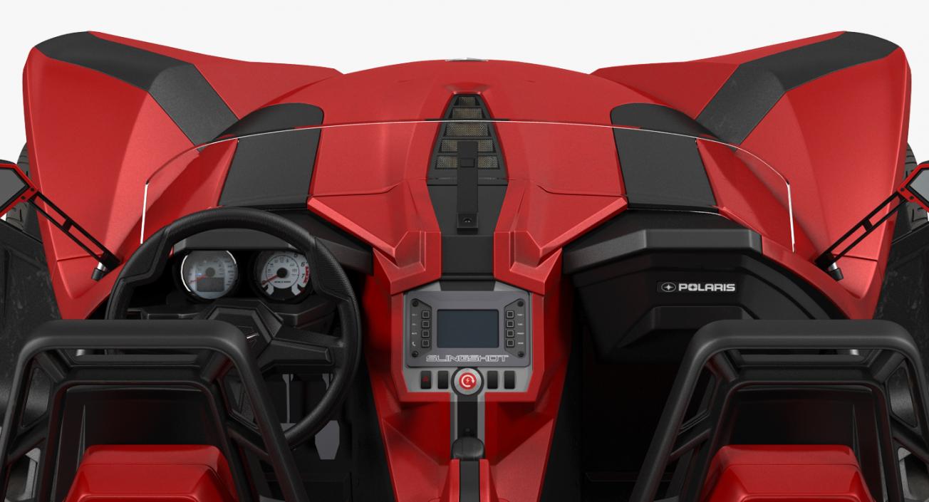 Polaris Slingshot Trike Red Rigged 3D model