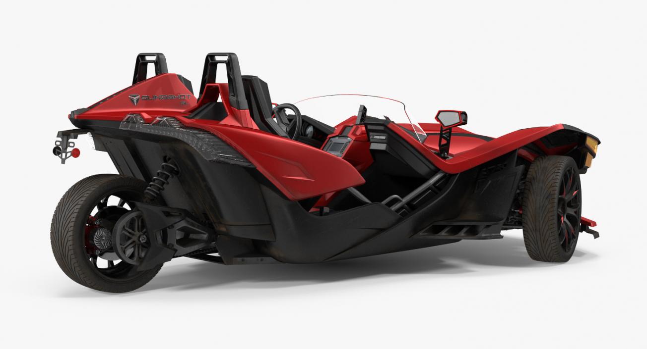 Polaris Slingshot Trike Red Rigged 3D model