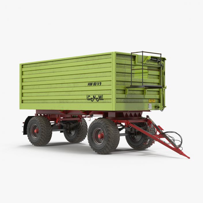 3D model Dump Trailer Conow HW-80 Dusty