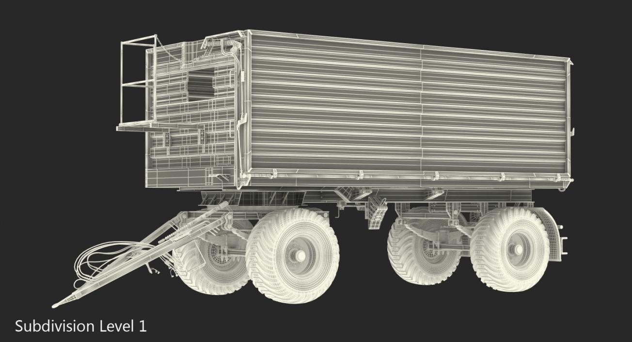 3D model Dump Trailer Conow HW-80 Dusty