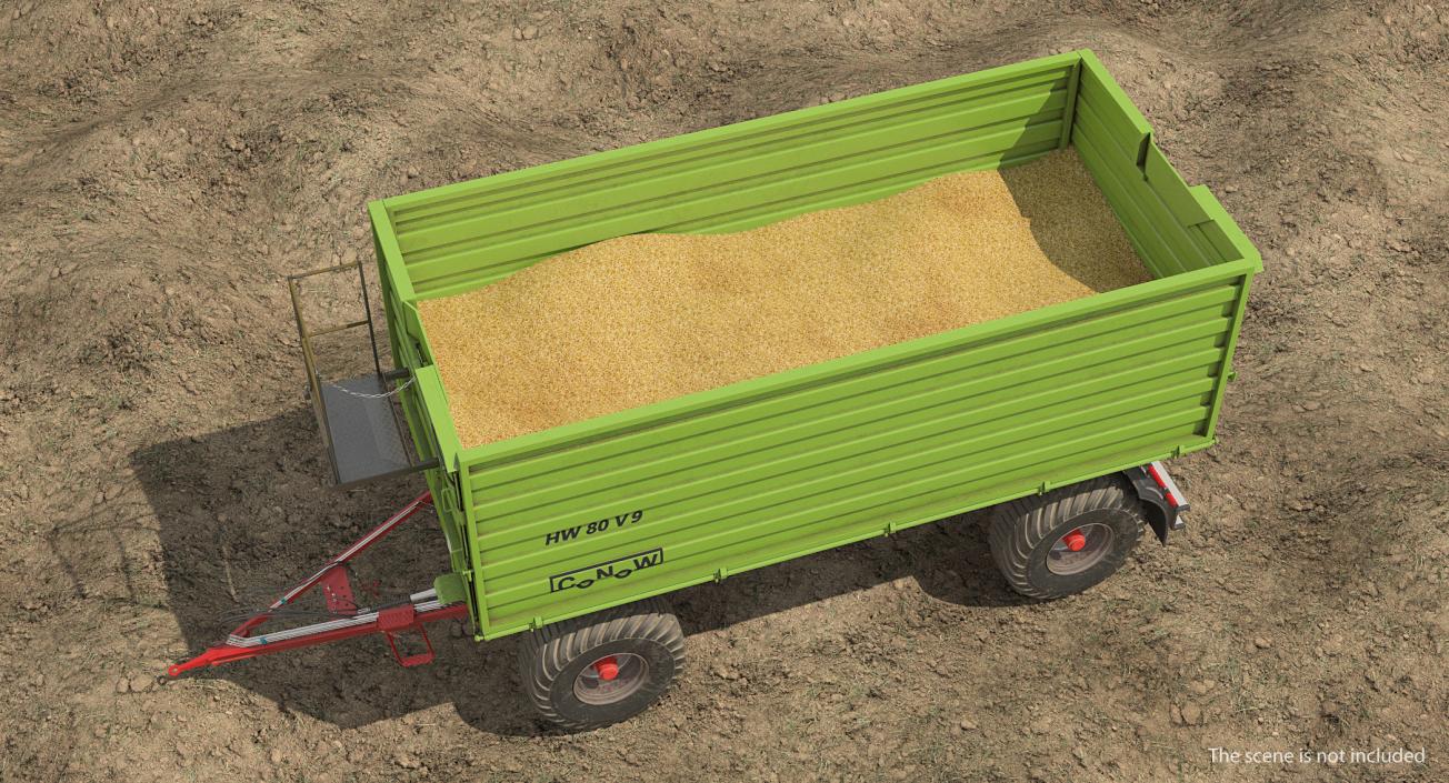 3D model Dump Trailer Conow HW-80 Dusty