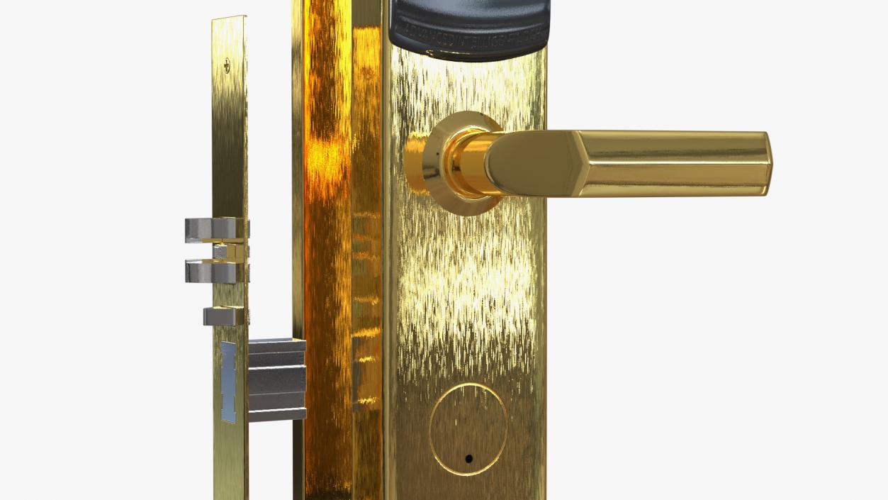 3D Electronic Hotel Door Lock System Gold model