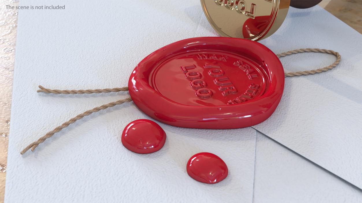 Paper Envelope with Red Wax Seal 3D