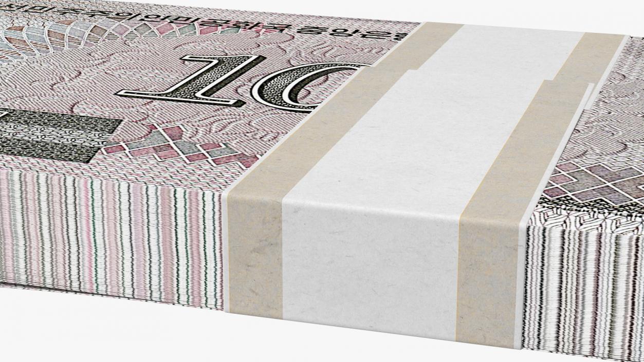 North Korea 100 Won Banknotes Pack 3D model