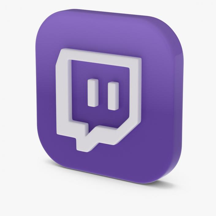 3D Twitch Social Media Icon 2