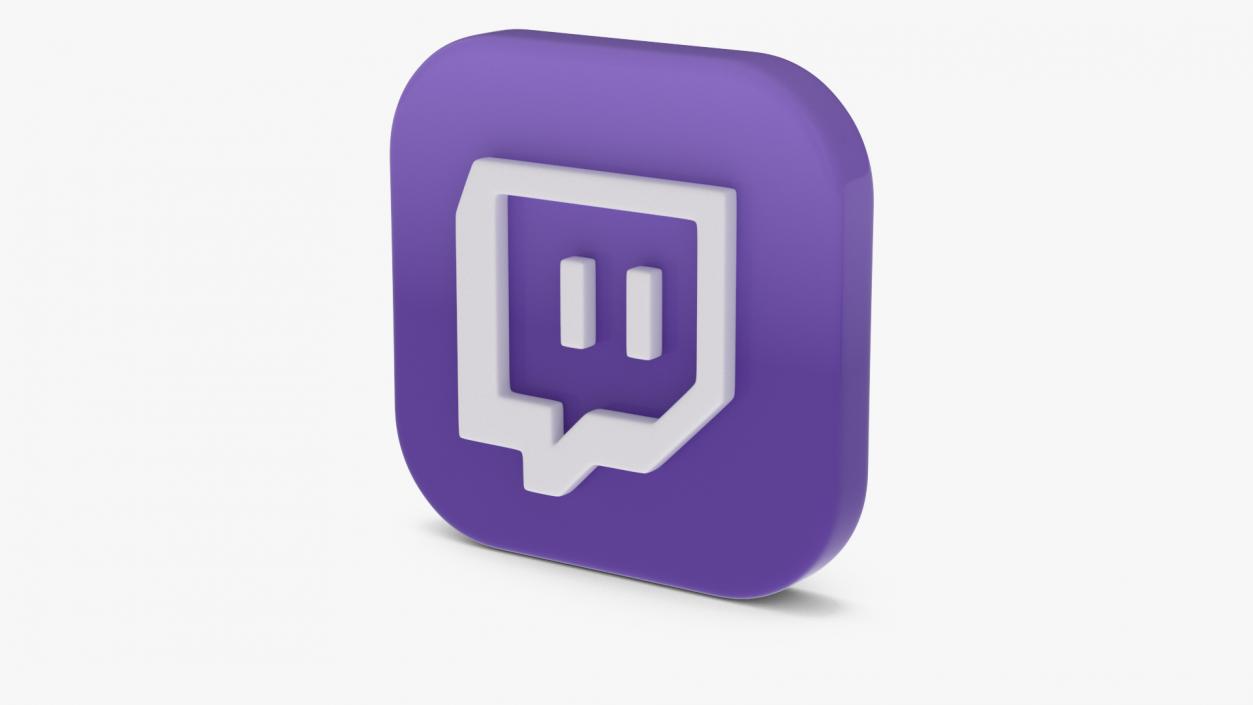 3D Twitch Social Media Icon 2