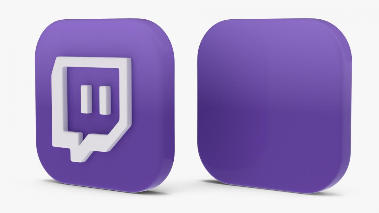 3D Twitch Social Media Icon 2