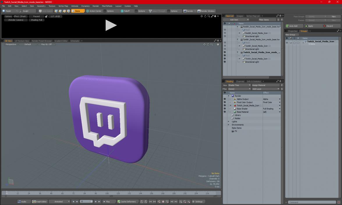 3D Twitch Social Media Icon 2