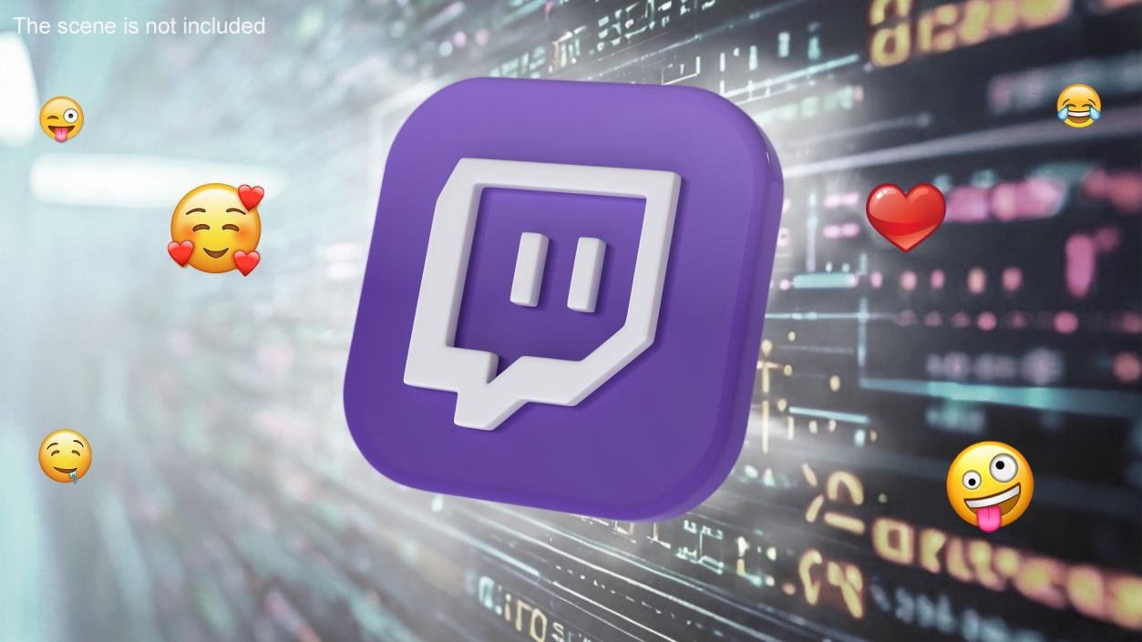 3D Twitch Social Media Icon 2