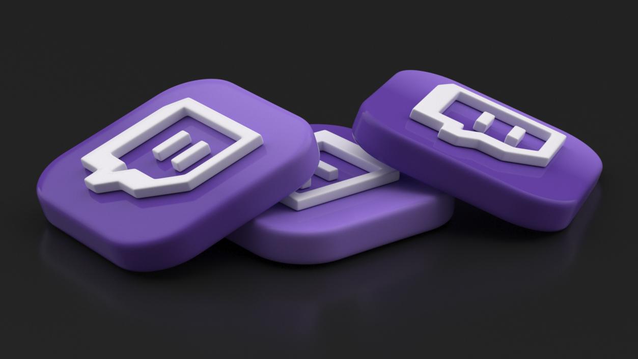 3D Twitch Social Media Icon 2