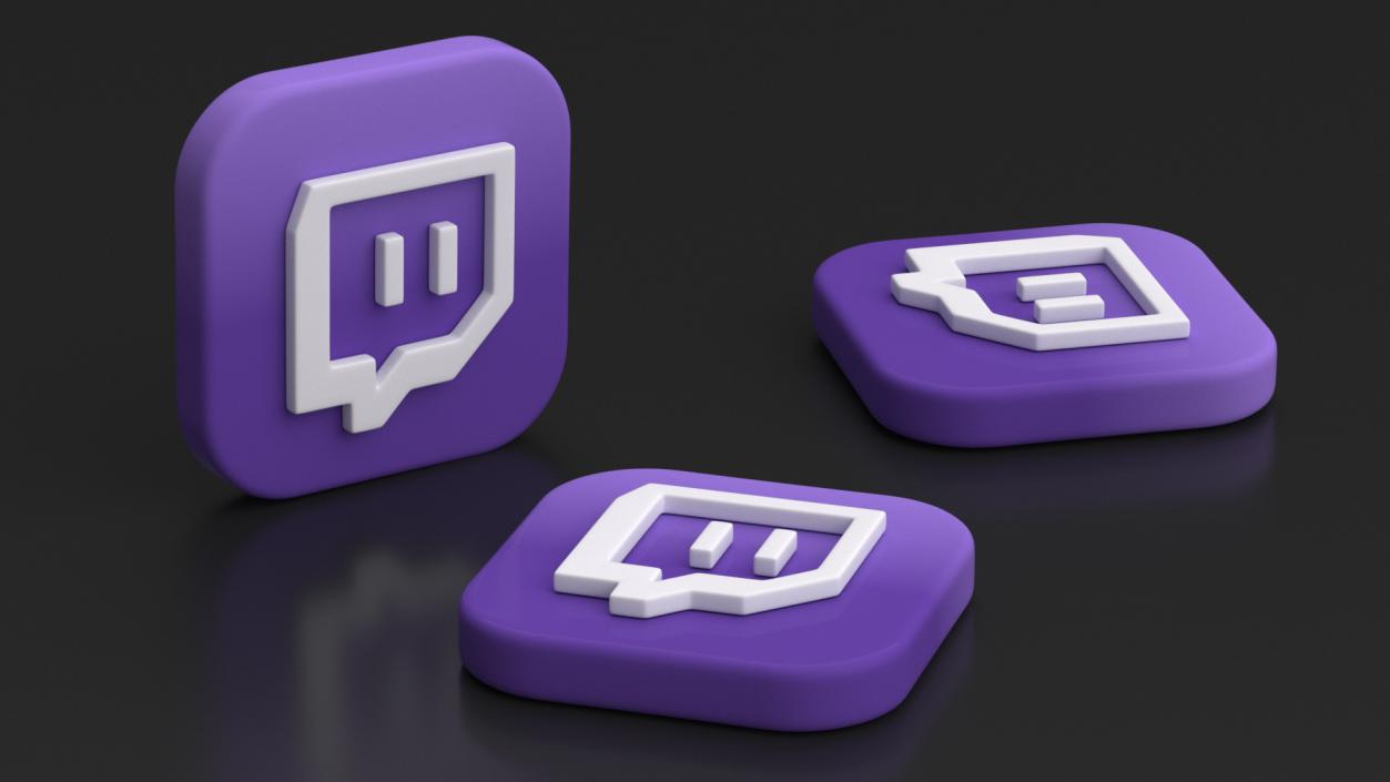 3D Twitch Social Media Icon 2