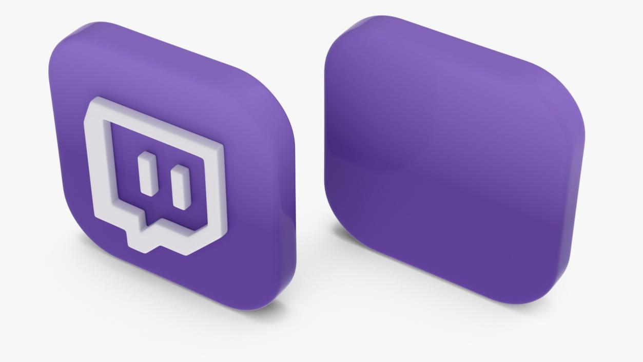 3D Twitch Social Media Icon 2