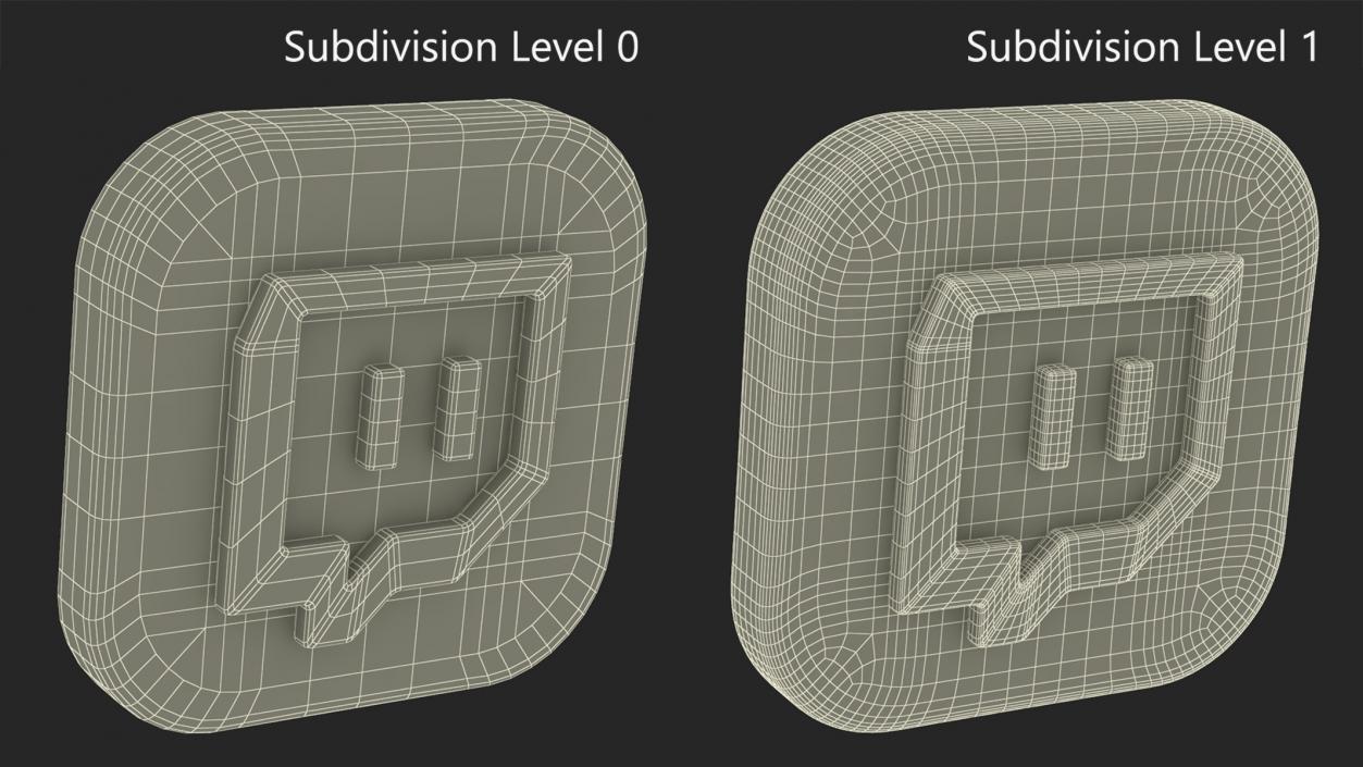 3D Twitch Social Media Icon 2