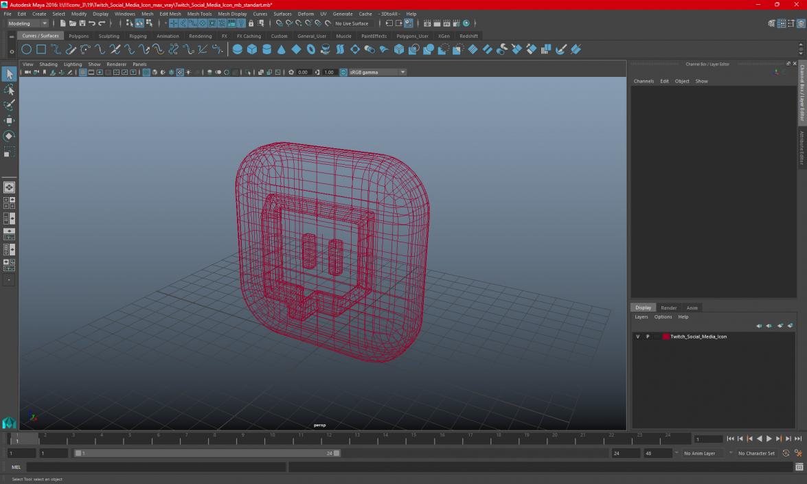 3D Twitch Social Media Icon 2