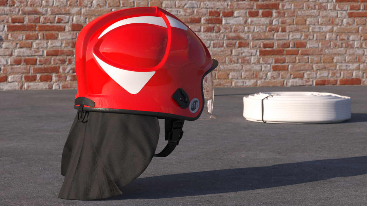 3D Red Fire Helmet F10 MKV model