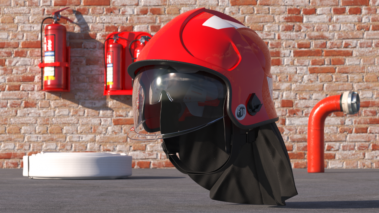 3D Red Fire Helmet F10 MKV model