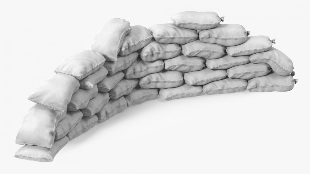 Semicircle Polypropylene Sandbag Barricade 3D