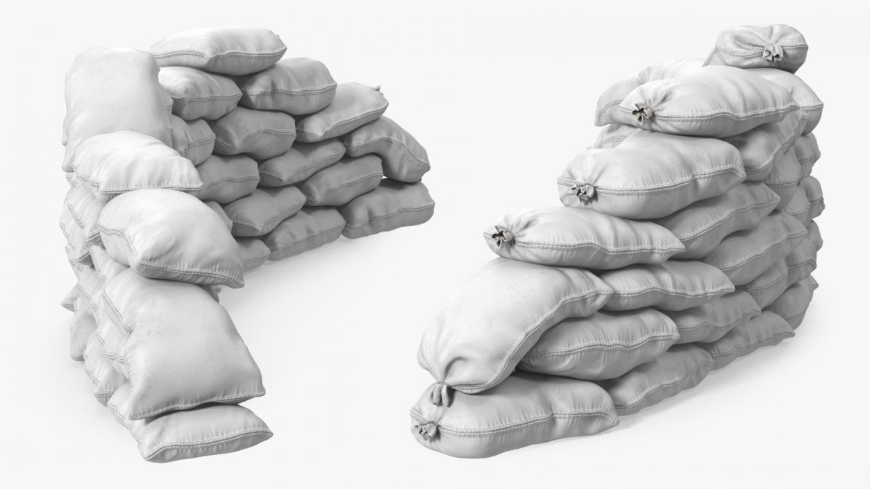 Semicircle Polypropylene Sandbag Barricade 3D