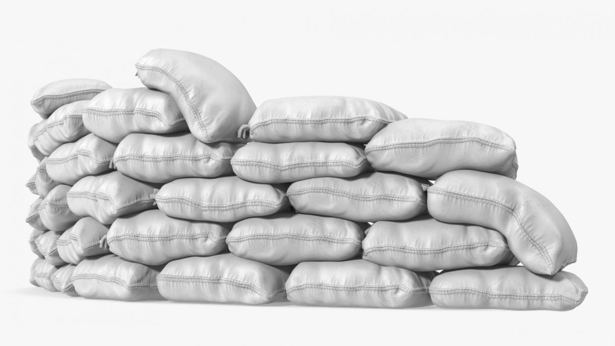 Semicircle Polypropylene Sandbag Barricade 3D