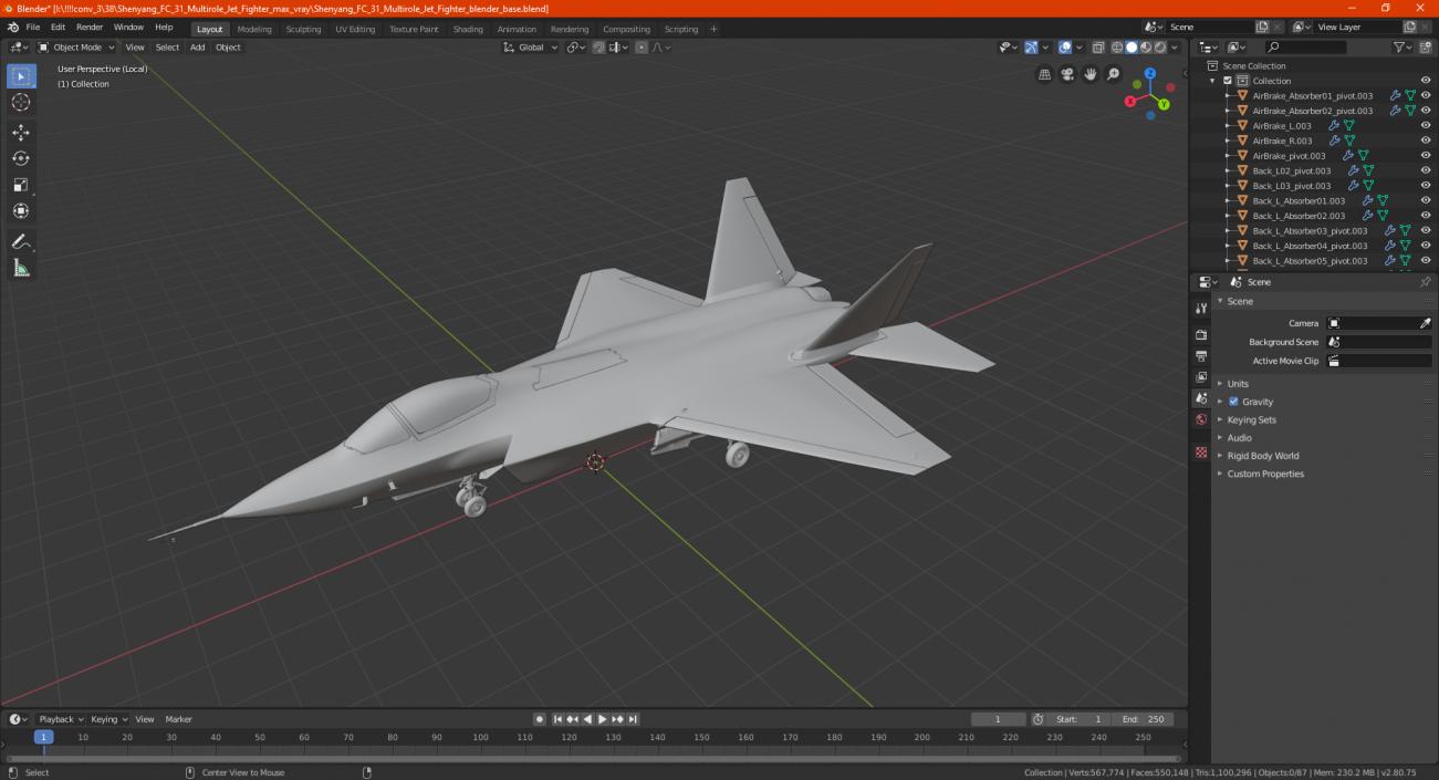 3D Shenyang FC 31 Multirole Jet Fighter