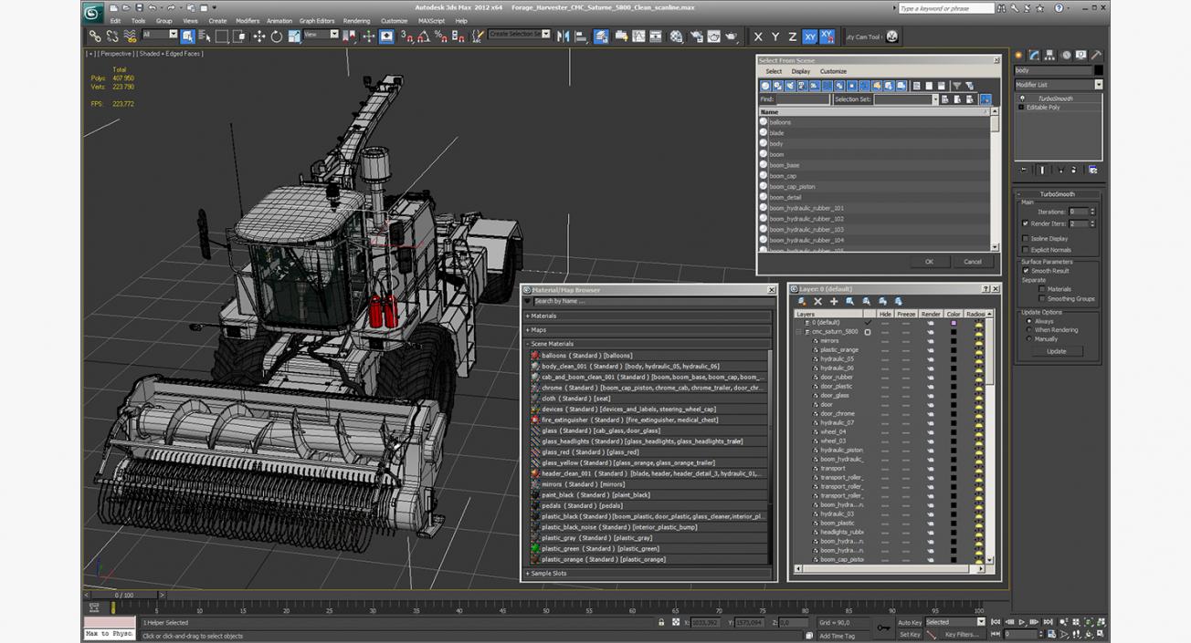 Forage Harvester CMC Saturne 5800 Clean 3D model