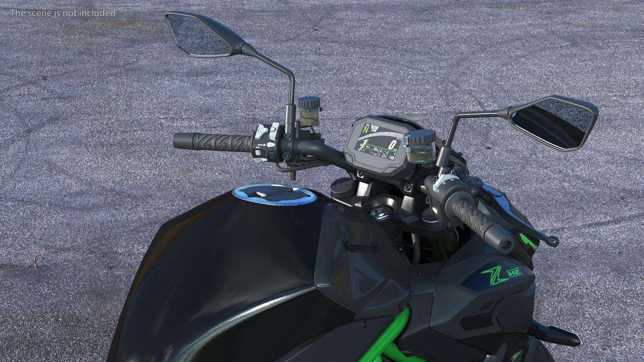 3D model Kawasaki Z H2 2023 Motorbike Rigged