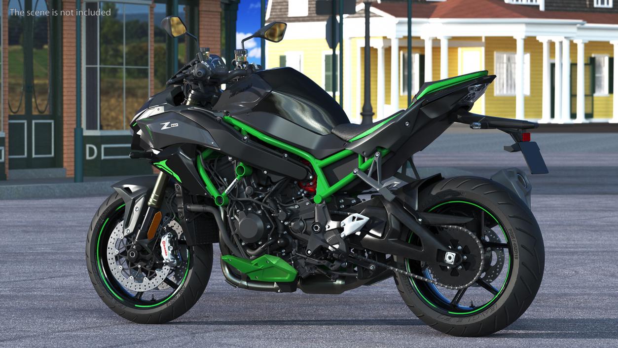 3D model Kawasaki Z H2 2023 Motorbike Rigged