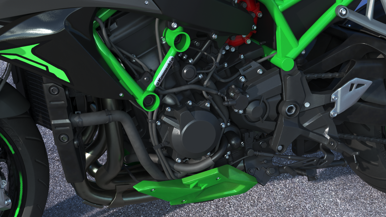 3D model Kawasaki Z H2 2023 Motorbike Rigged