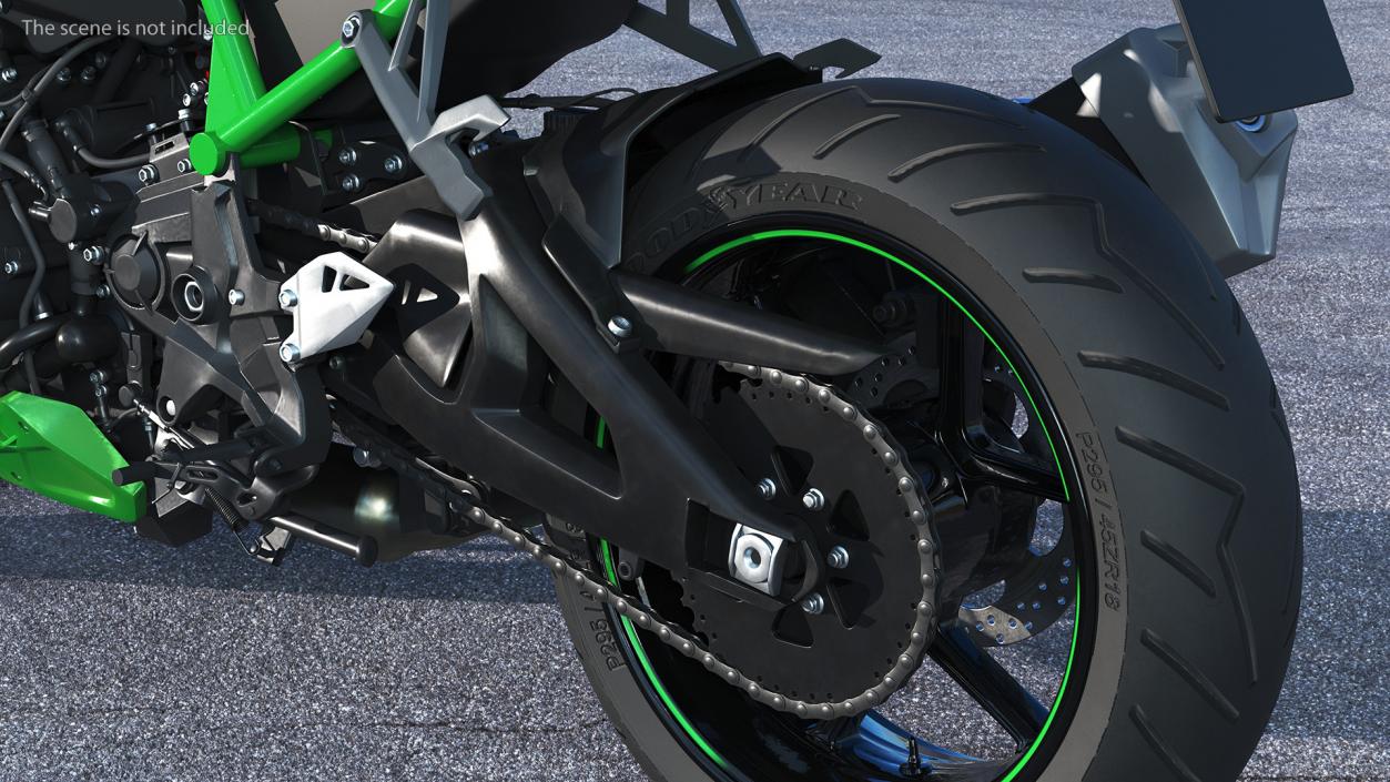 3D model Kawasaki Z H2 2023 Motorbike Rigged