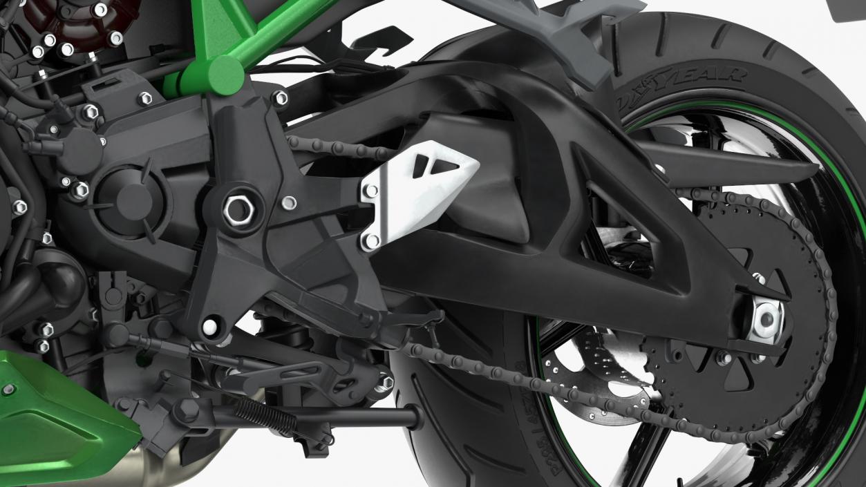 3D model Kawasaki Z H2 2023 Motorbike Rigged