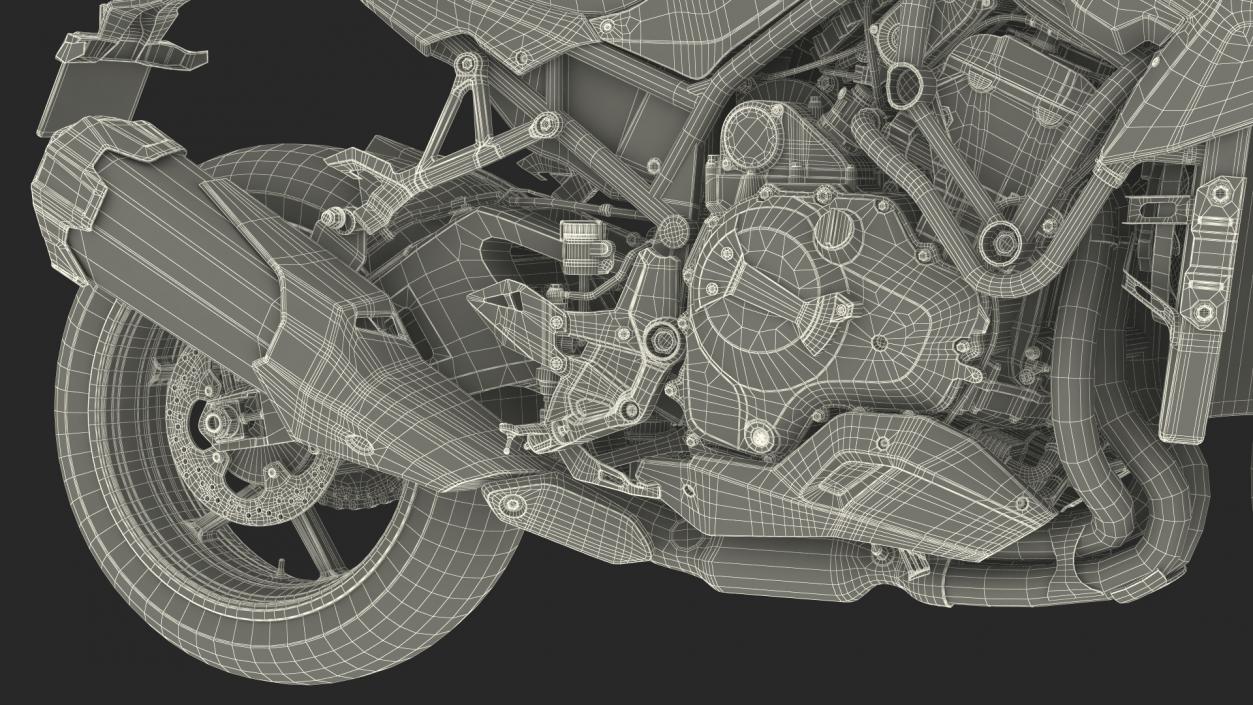 3D model Kawasaki Z H2 2023 Motorbike Rigged