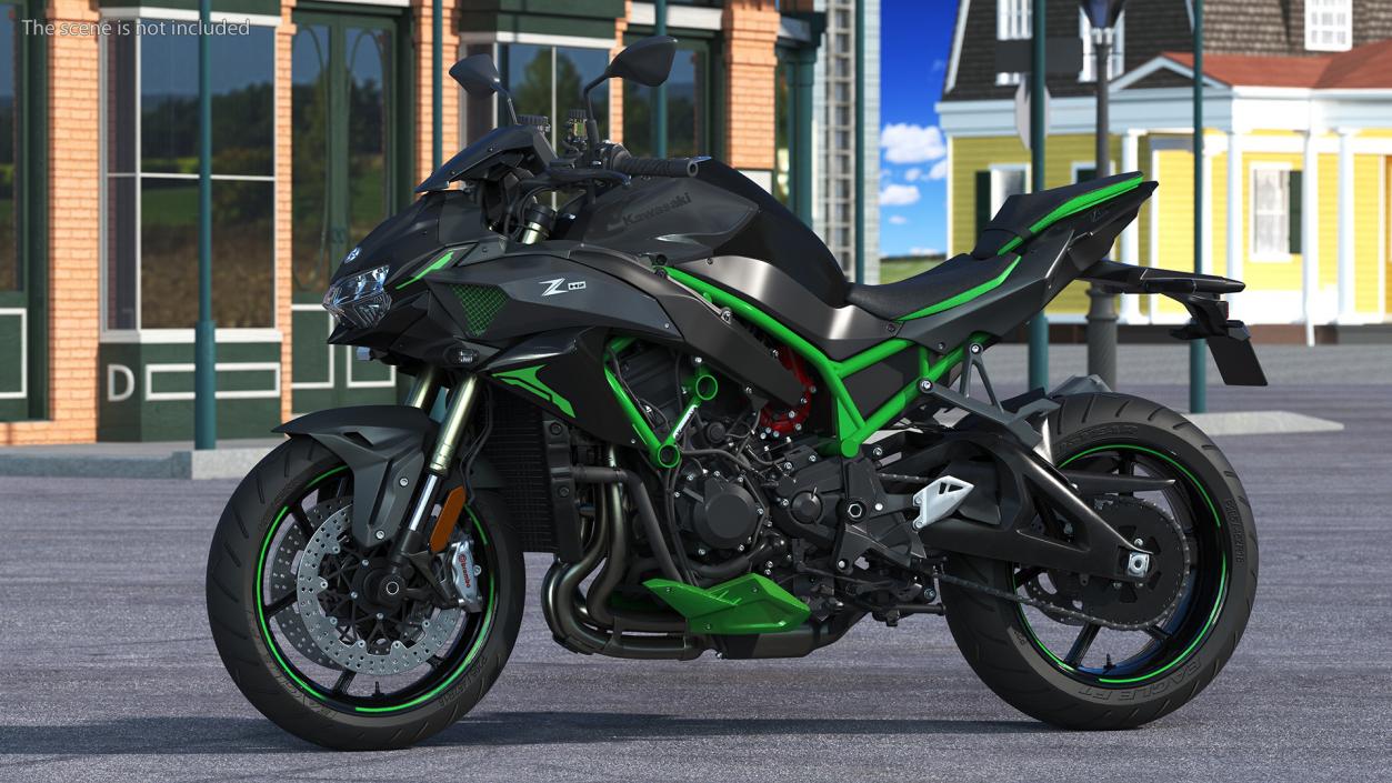 3D model Kawasaki Z H2 2023 Motorbike Rigged