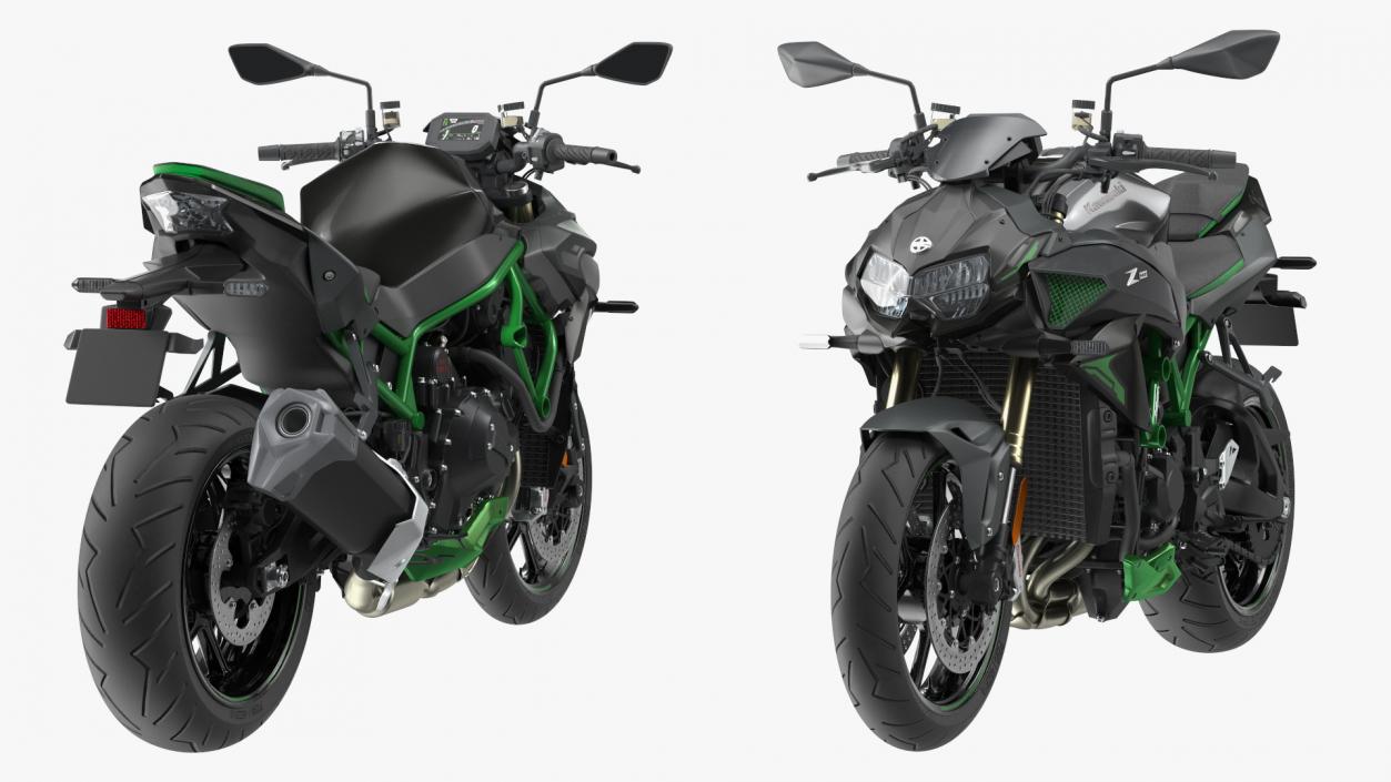 3D model Kawasaki Z H2 2023 Motorbike Rigged