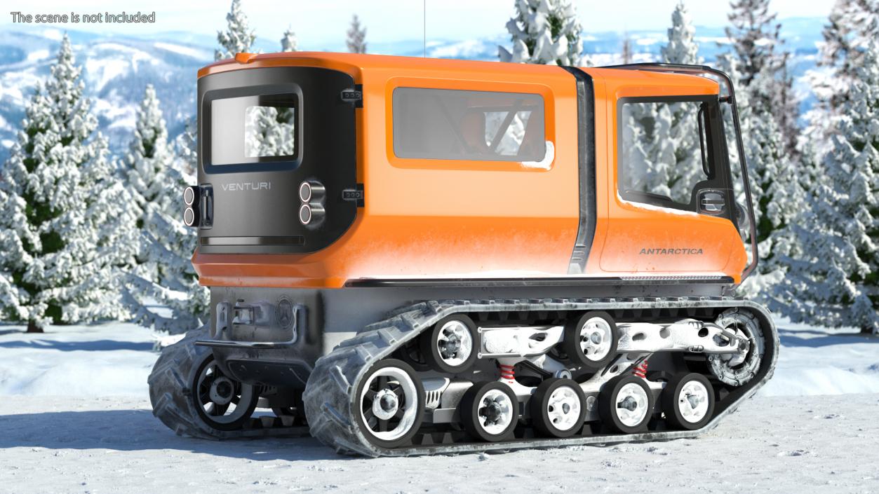 3D Snowbound Polar Vehicle Venturi Rigged model