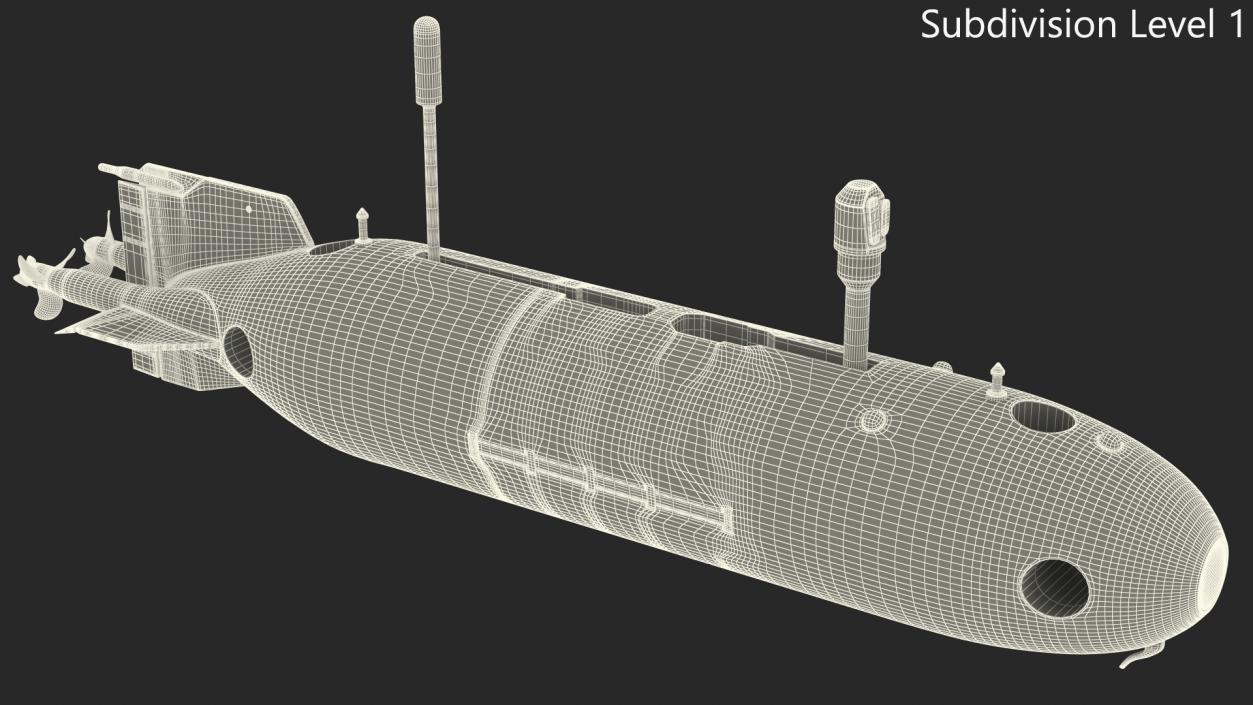 Chinese Submarine Drone HSU 001 Rigged for Maya 3D